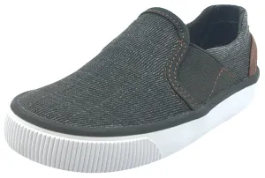 Geox Boy's and Girl's Kilwi Military Green and Brown Canvas Slip-On Sneaker