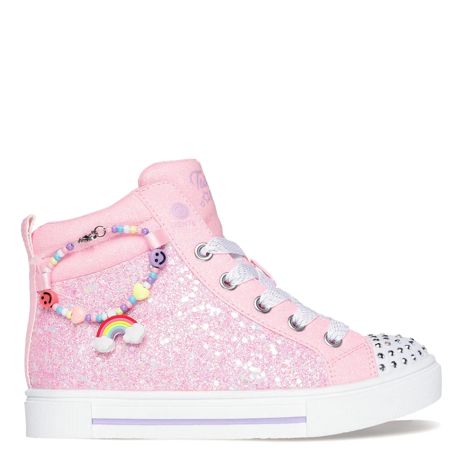 Girl's Skechers, Twinkle Toes: Twinkle Sparks - Charm Bestie High Top Sneaker - Little Kid