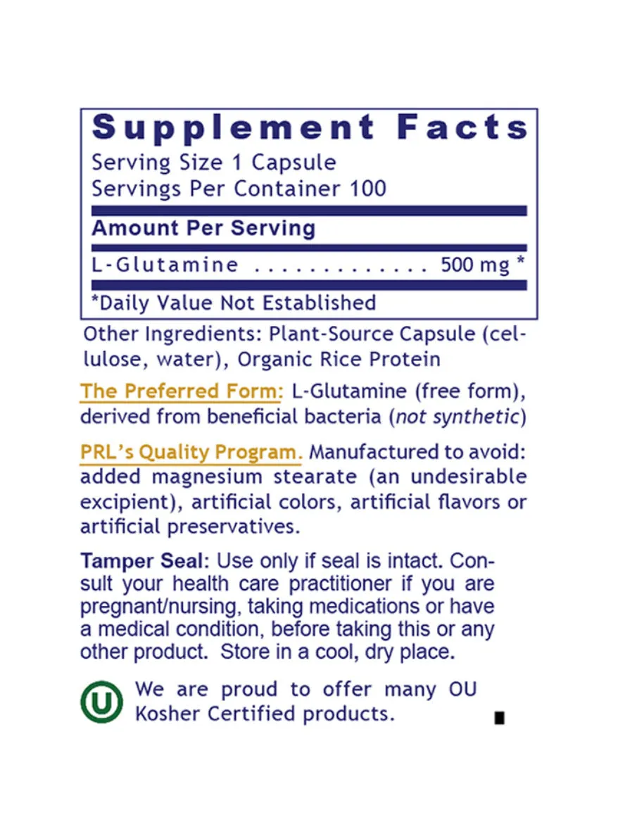 Glutamine Premier, 100 Veg Caps, Premier Research Labs