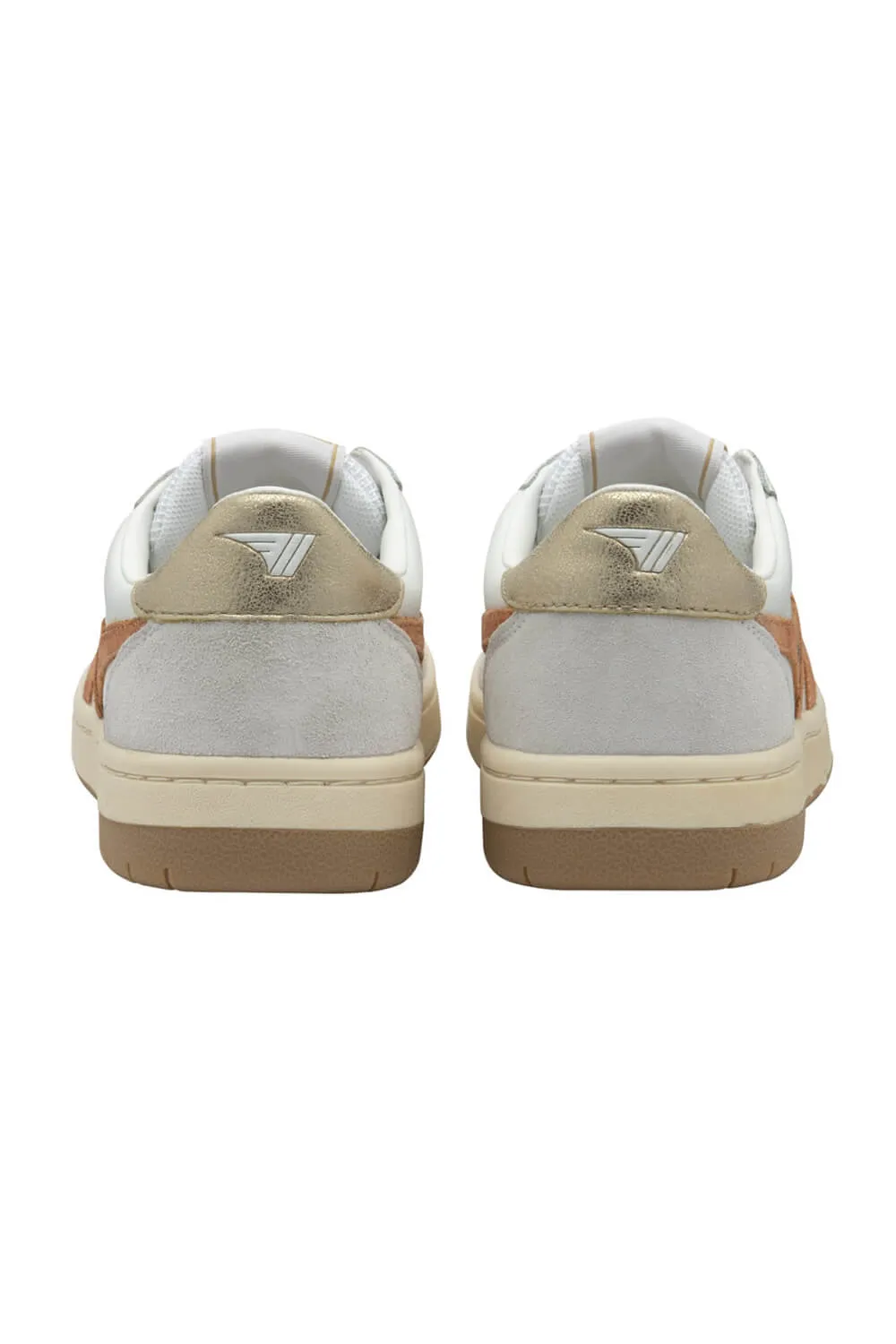 Gola Hurricane Suede Sneakers for Women in White/ Light Caramel/Gold | CLB336