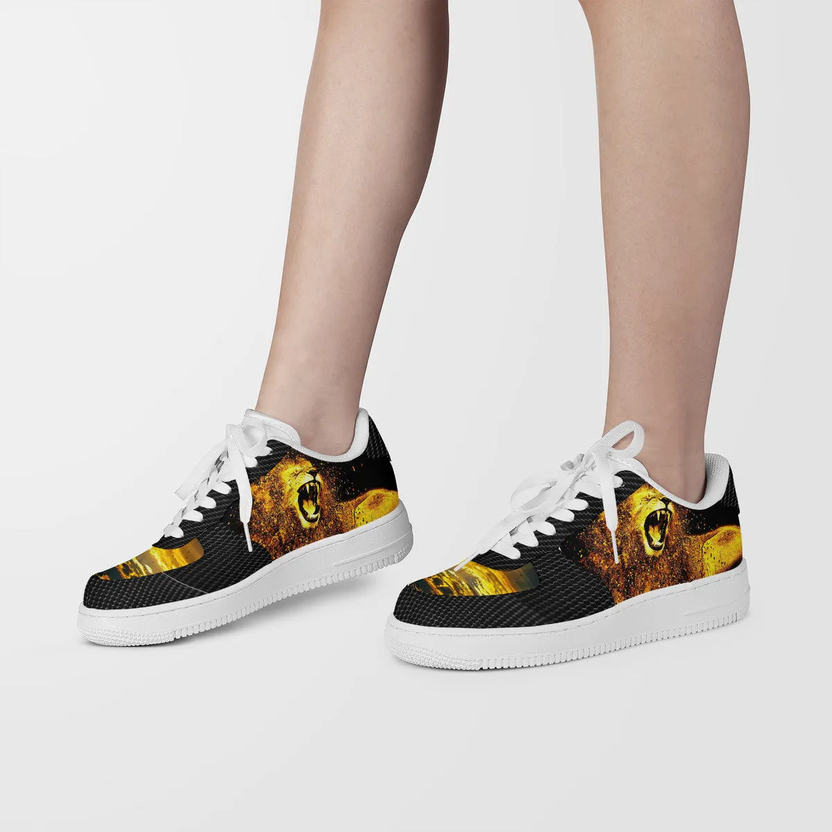 Gold Lion Low Top Unisex Sneaker | Low Top Customized | Shoe Zero