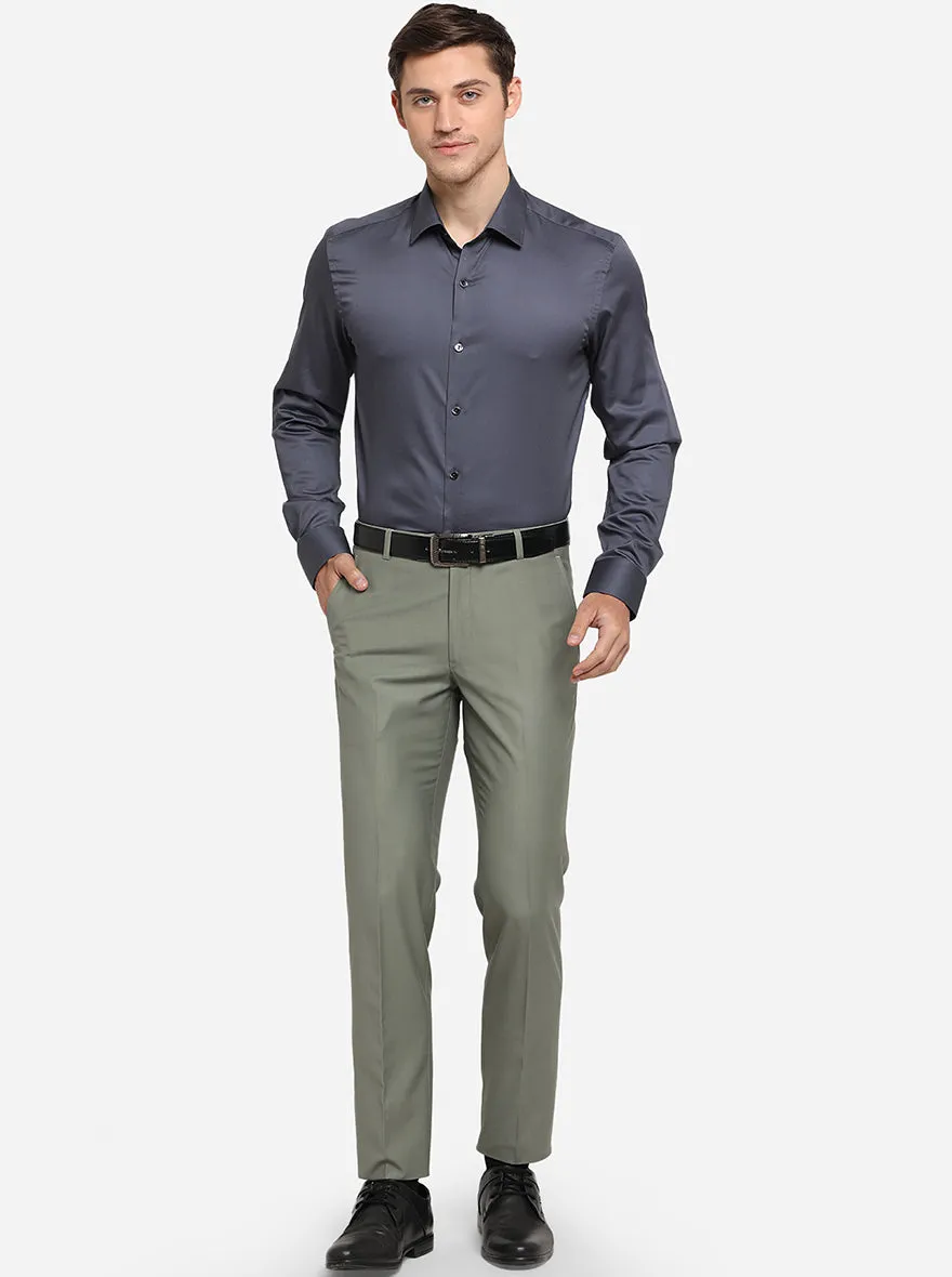 Grey Solid Slim Fit Party Wear Shirt | Wyre