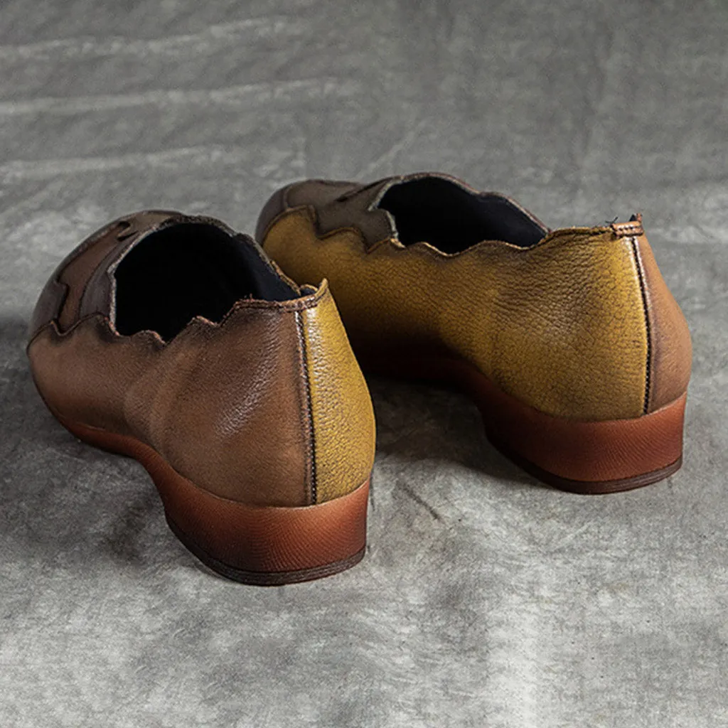 HandMade Color Matching Cow Tendon Retro Shoes