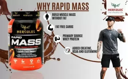 HERCULES Rapid Mass Weight Gainers/Mass Gainers  (1.5 kg, Chocolate)