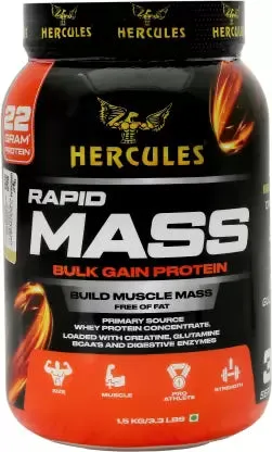 HERCULES Rapid Mass Weight Gainers/Mass Gainers  (1.5 kg, Malai Kulfi)