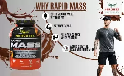 HERCULES Rapid Mass Weight Gainers/Mass Gainers  (3 kg, Chocolate)