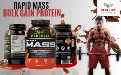 HERCULES Rapid Mass Weight Gainers/Mass Gainers  (3 kg, Kesar Pista)