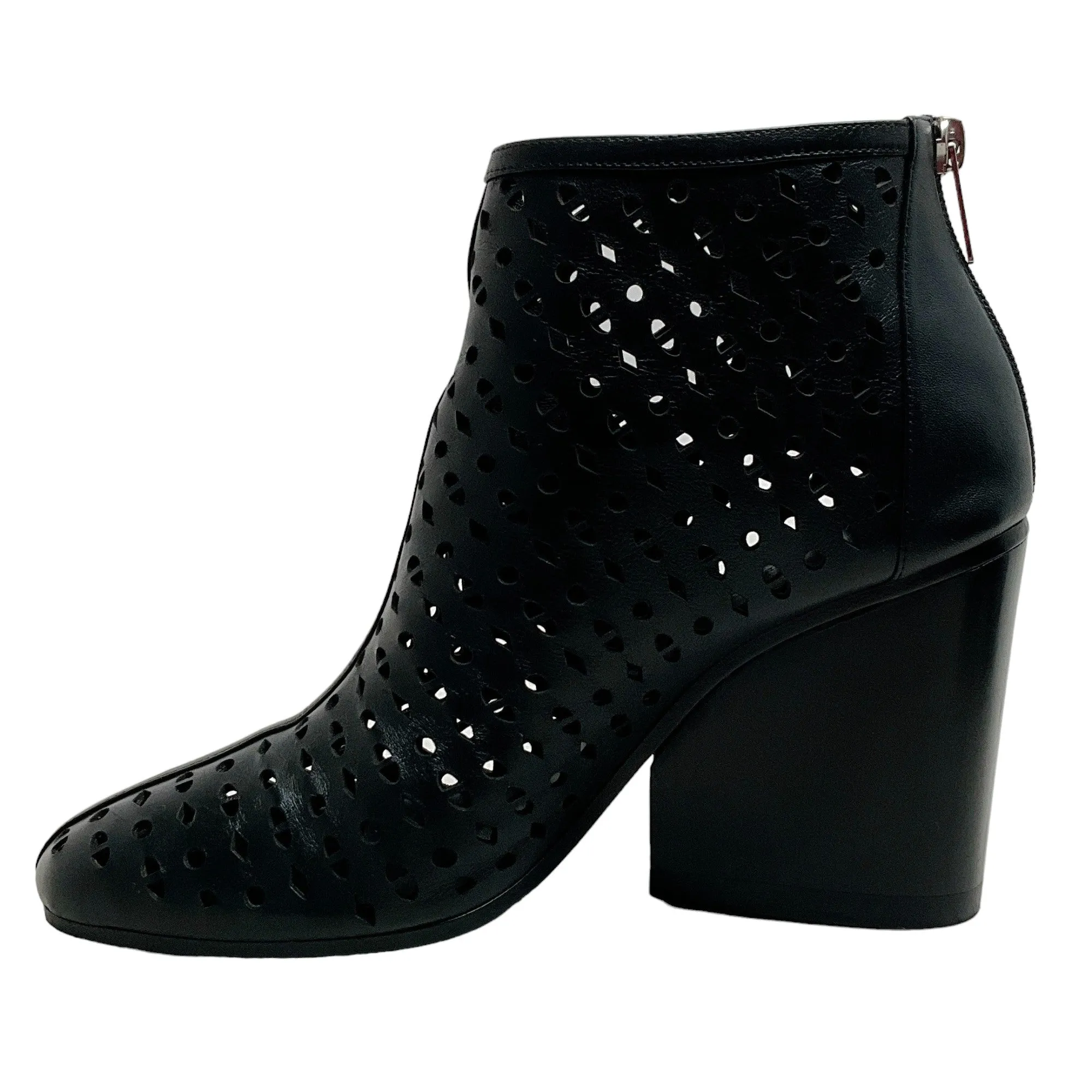 Hermes Black Leather Milady Laser Cut Booties