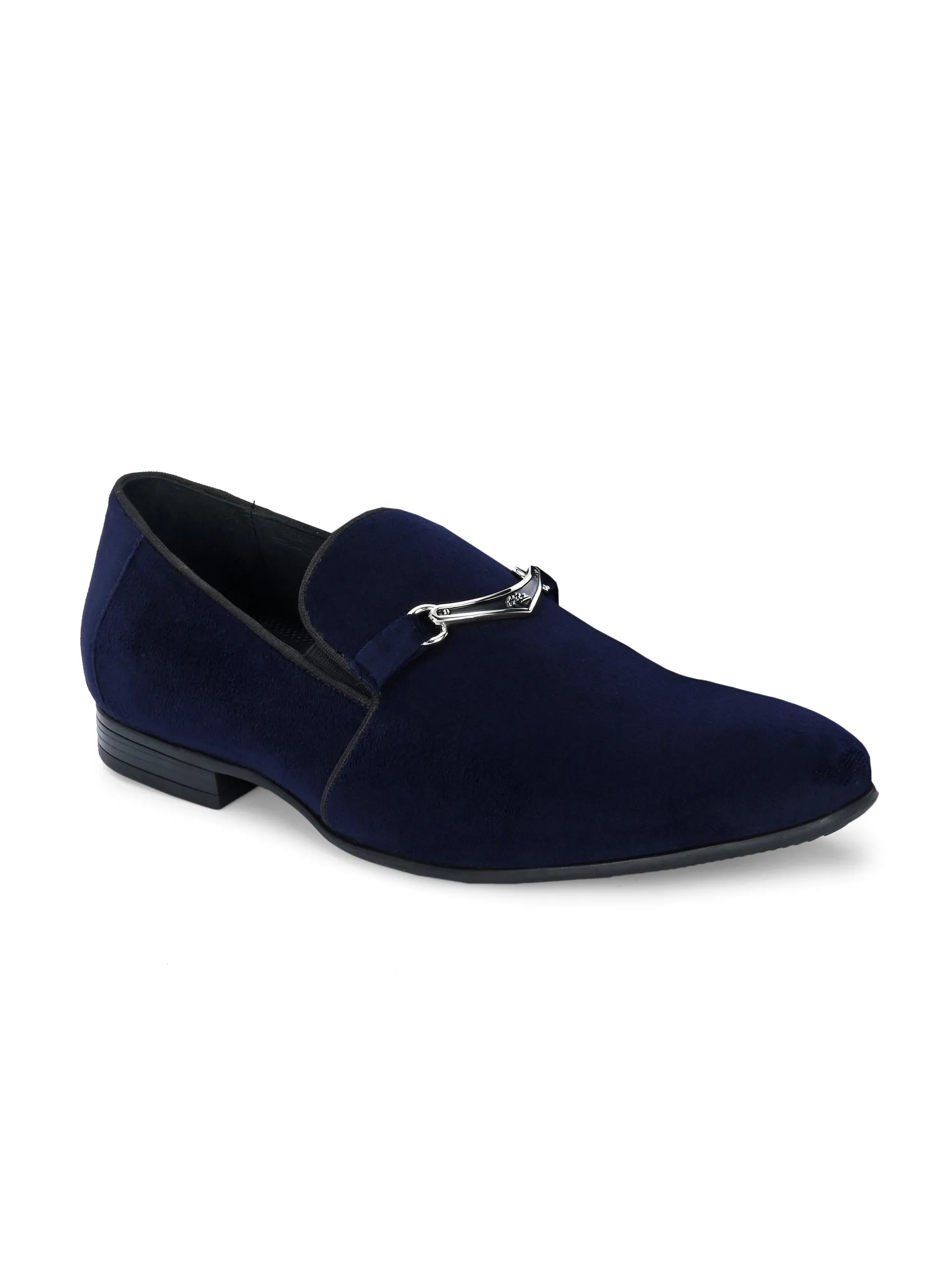 HITZ7558 Men's Blue Leather Party Wear Slip-On Shoes