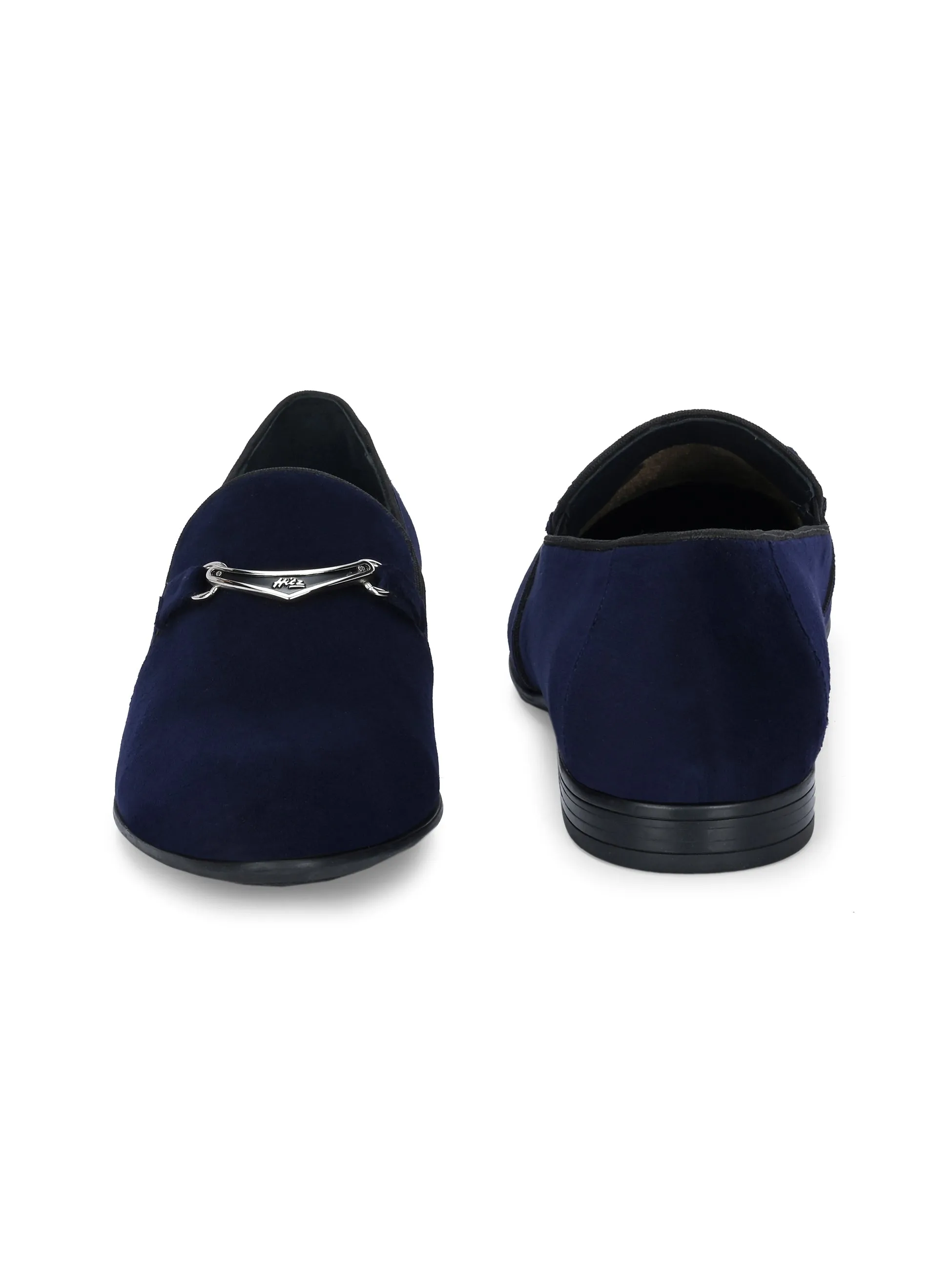 HITZ7558 Men's Blue Leather Party Wear Slip-On Shoes