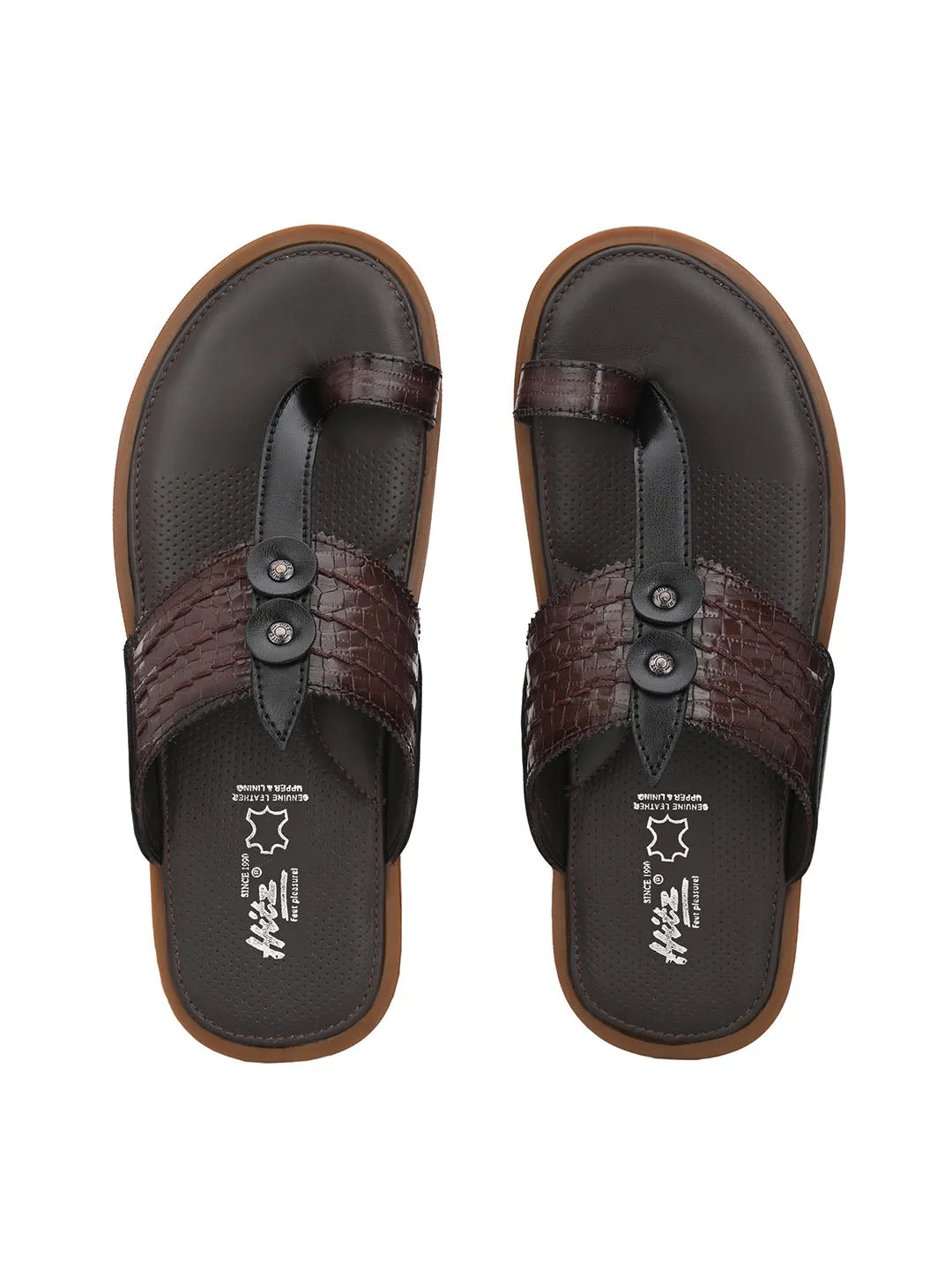 HITZMS_5814 Men's Brown Synthetic Daily Wear Open Slipper