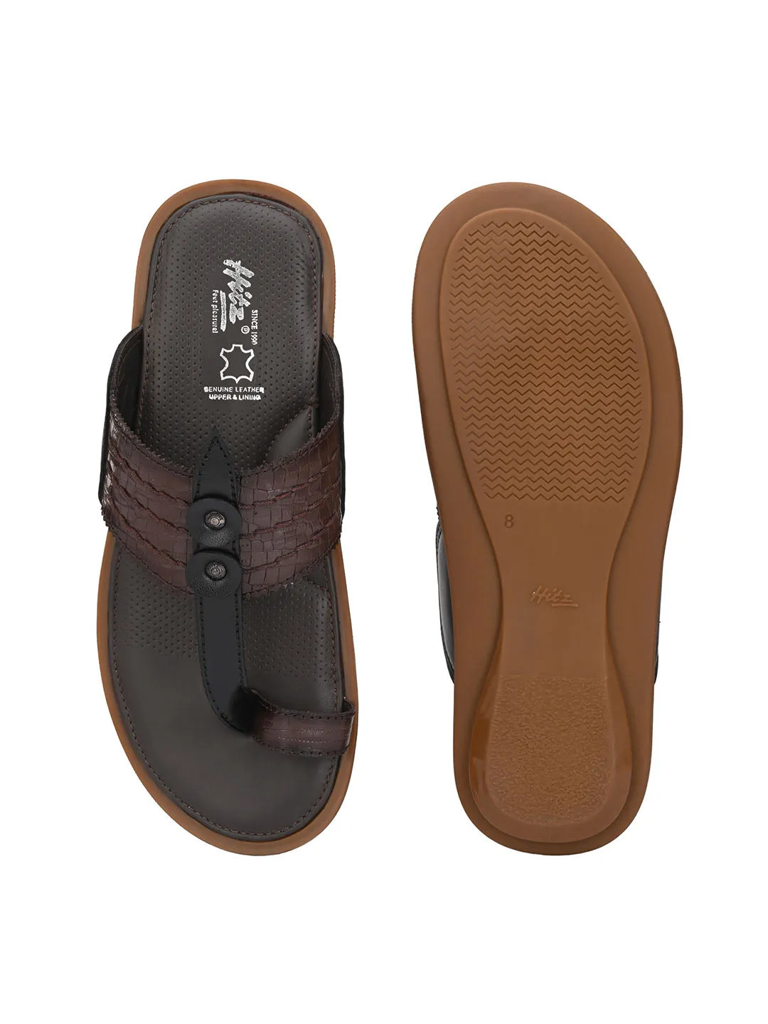 HITZMS_5814 Men's Brown Synthetic Daily Wear Open Slipper