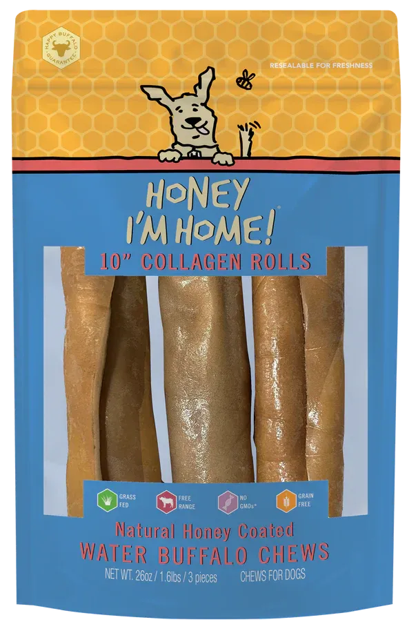 Honey I'm Home Buffalo Collagen Rolls Dog Treats