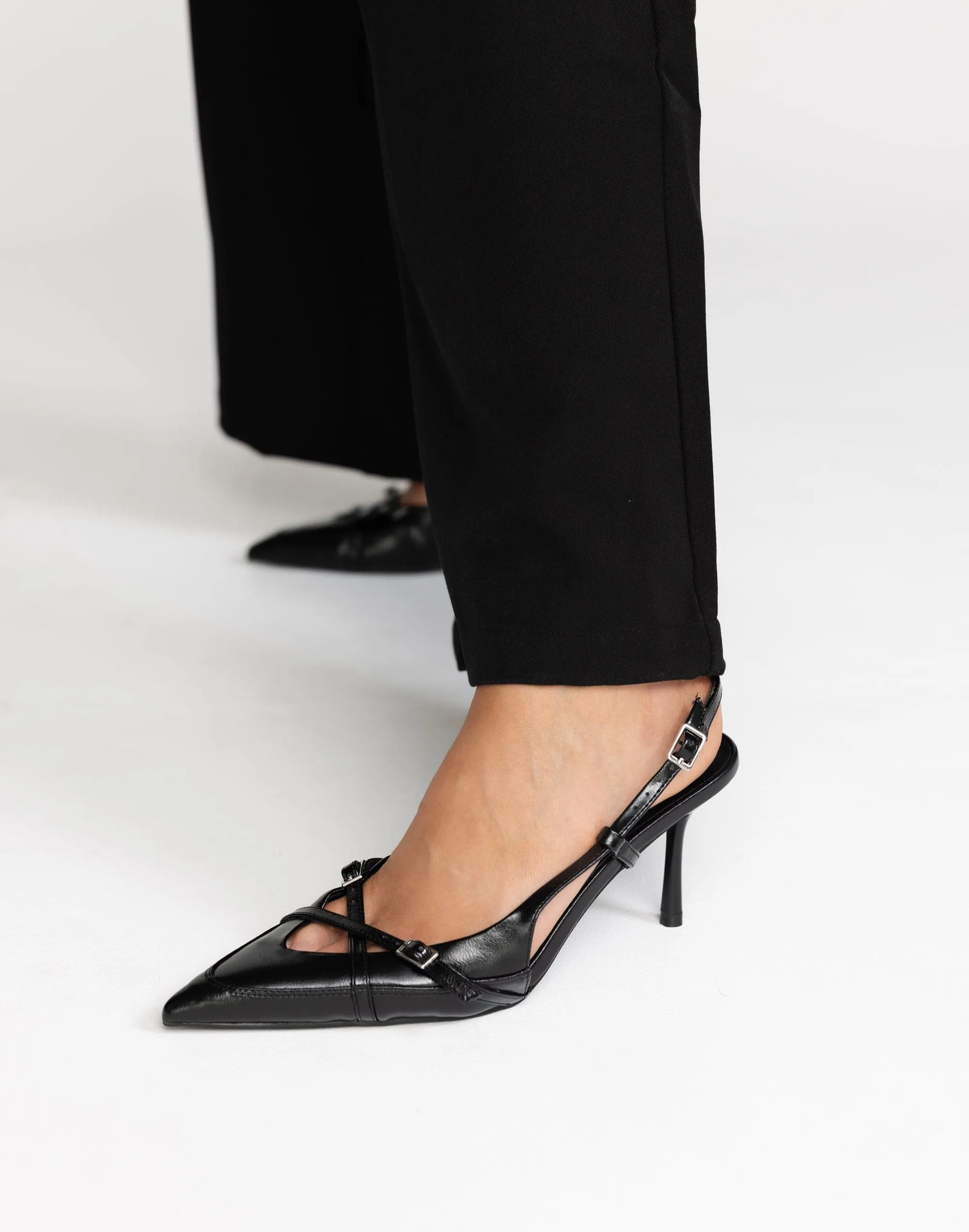 Huxly Heels (Black Shine) - By Billini