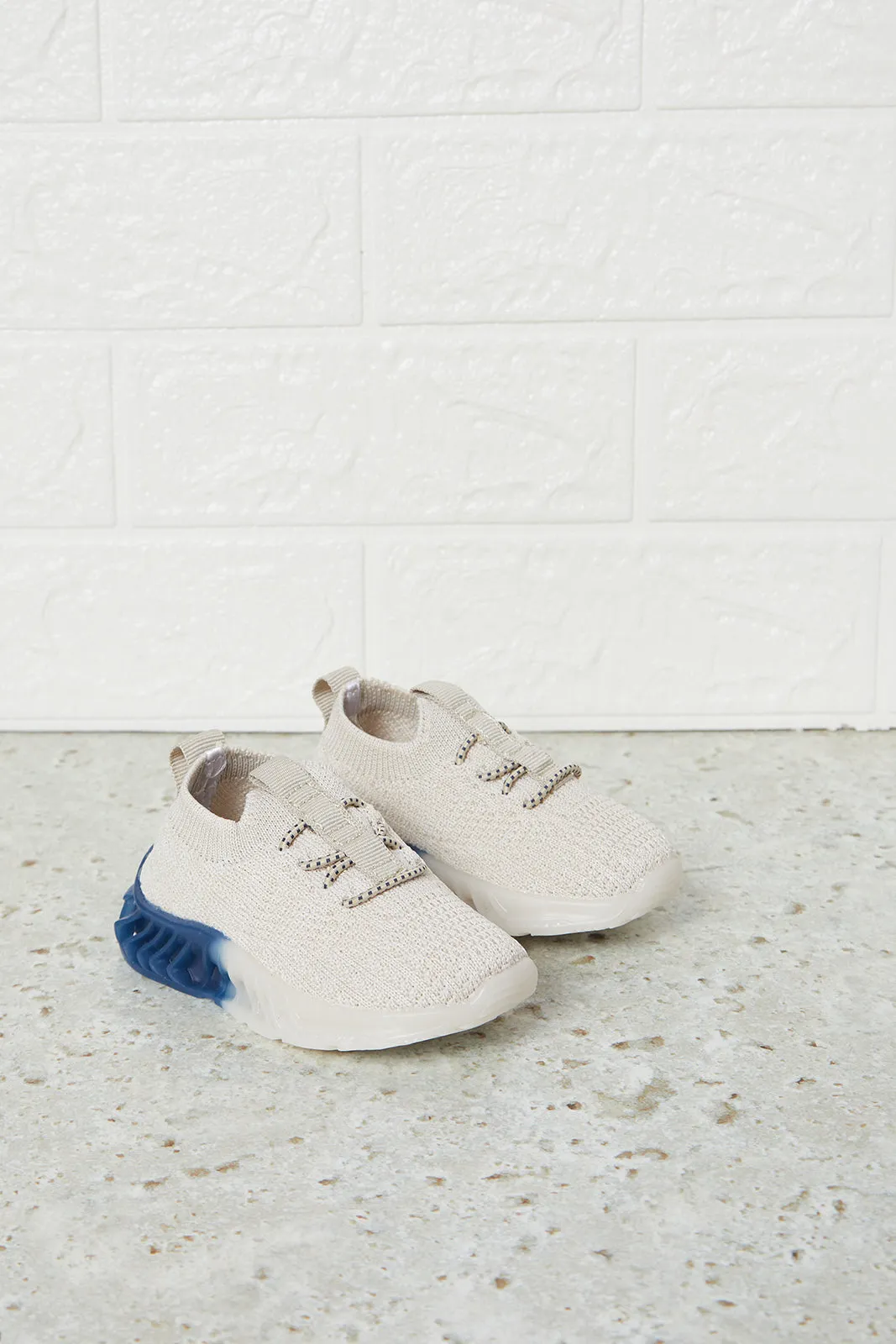 Infant Boys Beige Slip-On Trainers