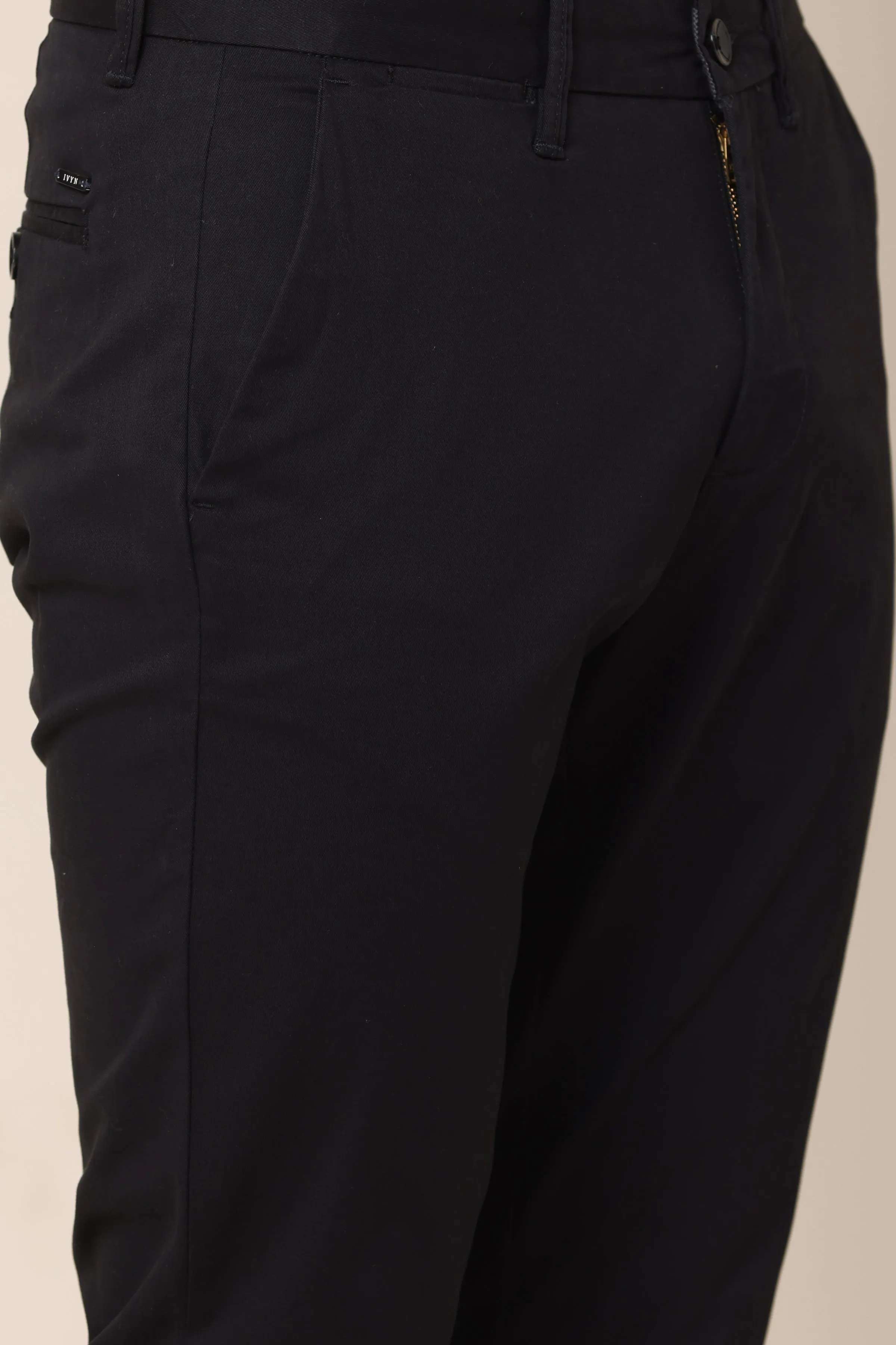 Ivyn Classic Black Cotton Trousers