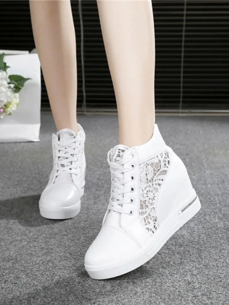 Joskaa 2024 New Women's Platform Sneakers White