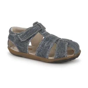 Jude IV Kid's Canvas Sandal - Grey