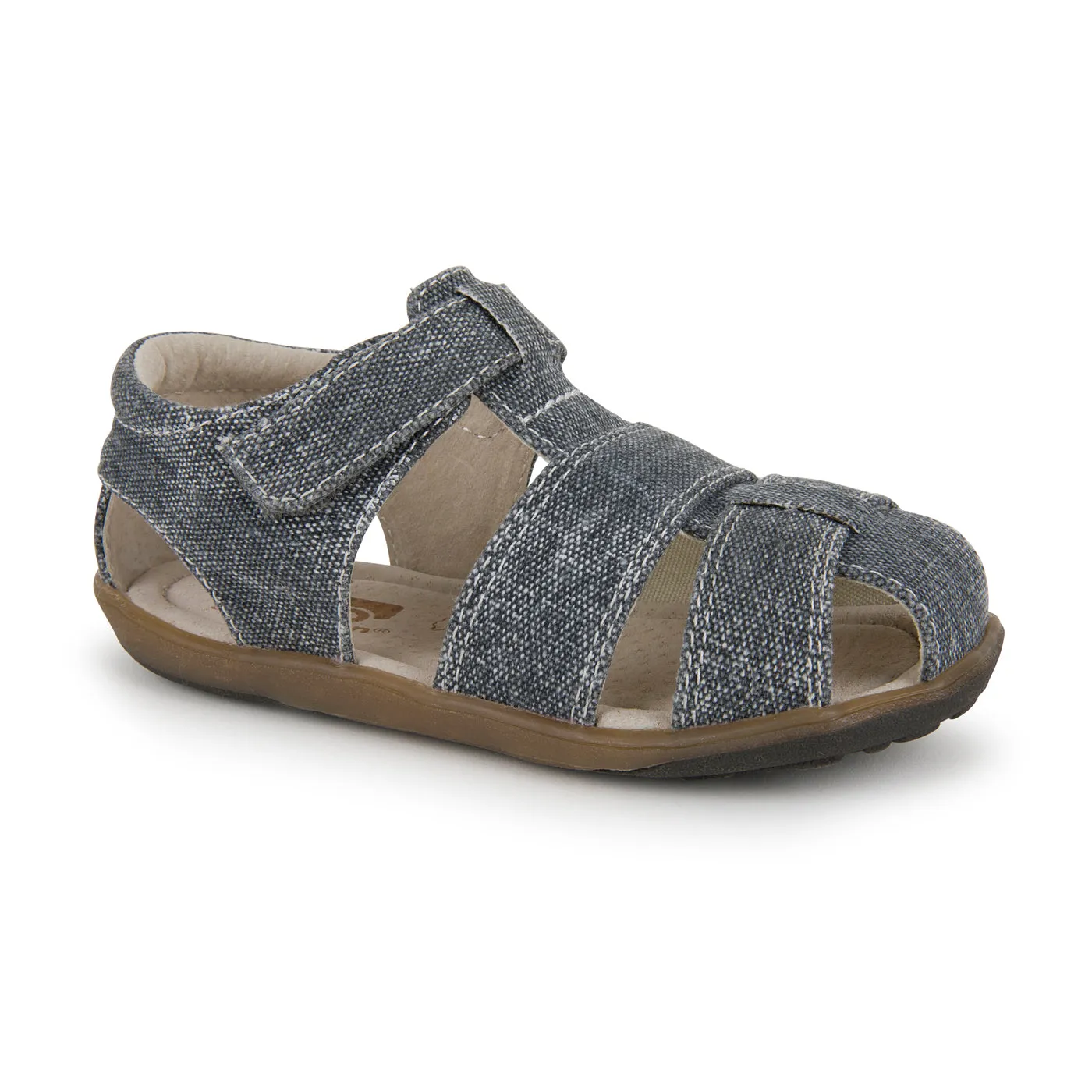 Jude IV Kid's Canvas Sandal - Grey