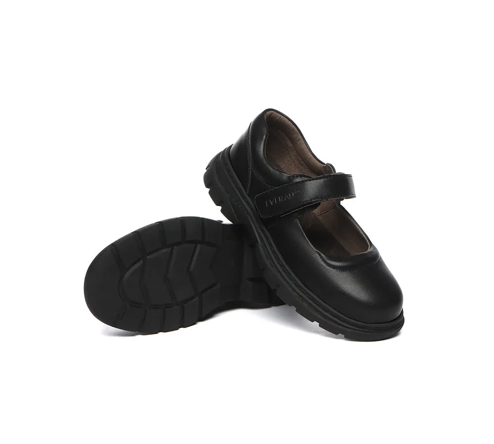 Kids Senior Black Leather School Shoes Chris