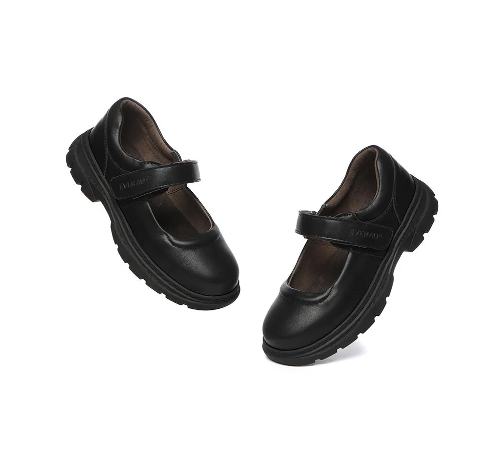 Kids Senior Black Leather School Shoes Chris