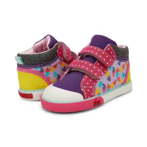 Kya Hi-Top Sneaker - Purple/Hearts Mix