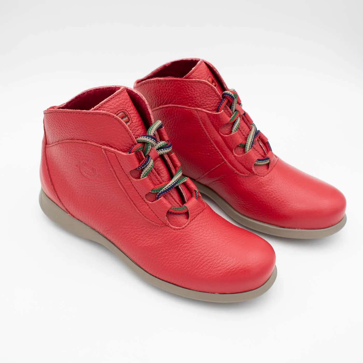 Lace up Ankle Boot in Red - RURAL by Jose Saenz