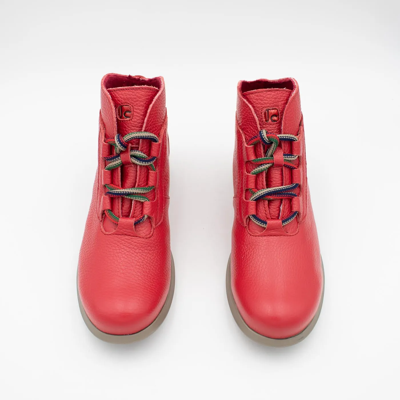 Lace up Ankle Boot in Red - RURAL by Jose Saenz