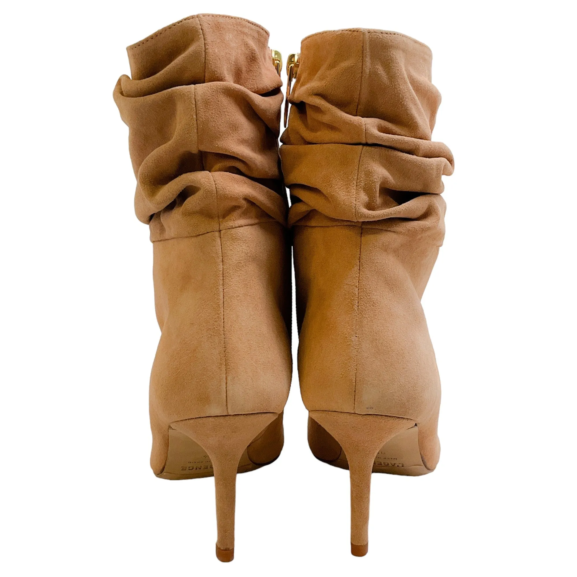 L'Agence Beige Suede Florine Slouch Booties