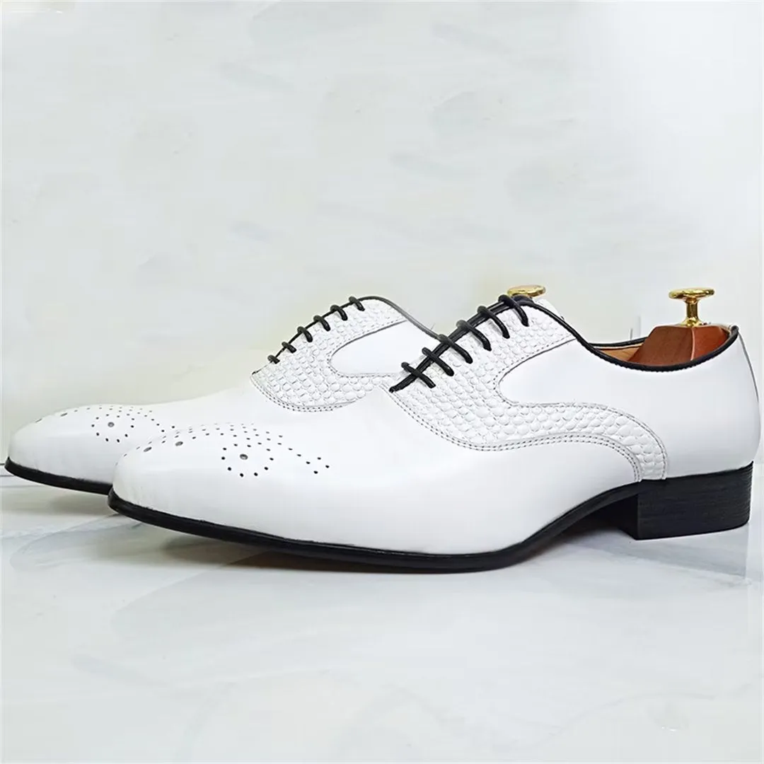 LeatherLux Pointed-Toe Genuine Elegance Dress Shoes 1