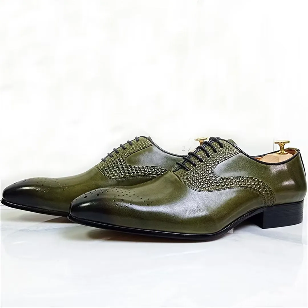 LeatherLux Pointed-Toe Genuine Elegance Dress Shoes 1