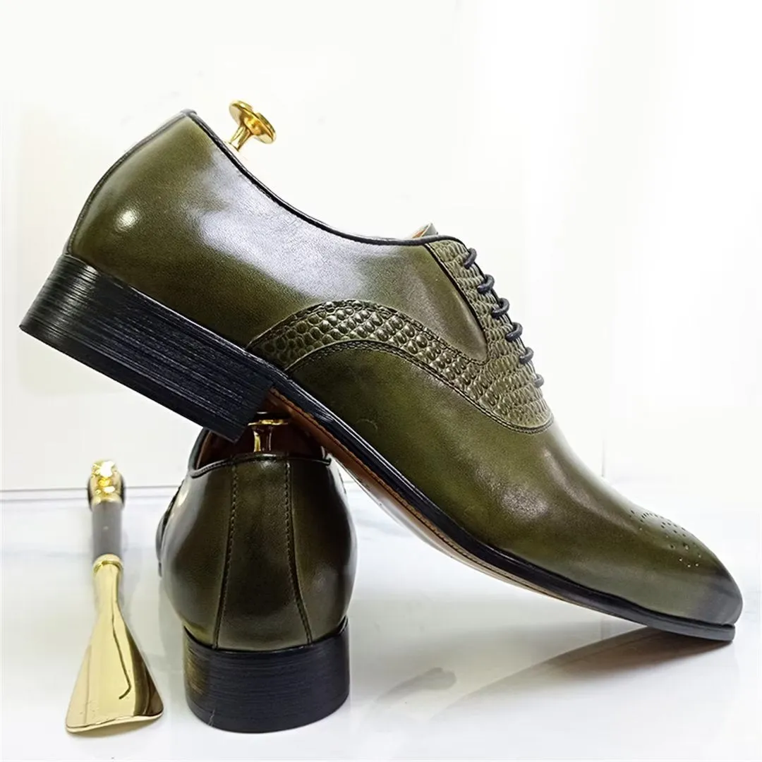 LeatherLux Pointed-Toe Genuine Elegance Dress Shoes 1