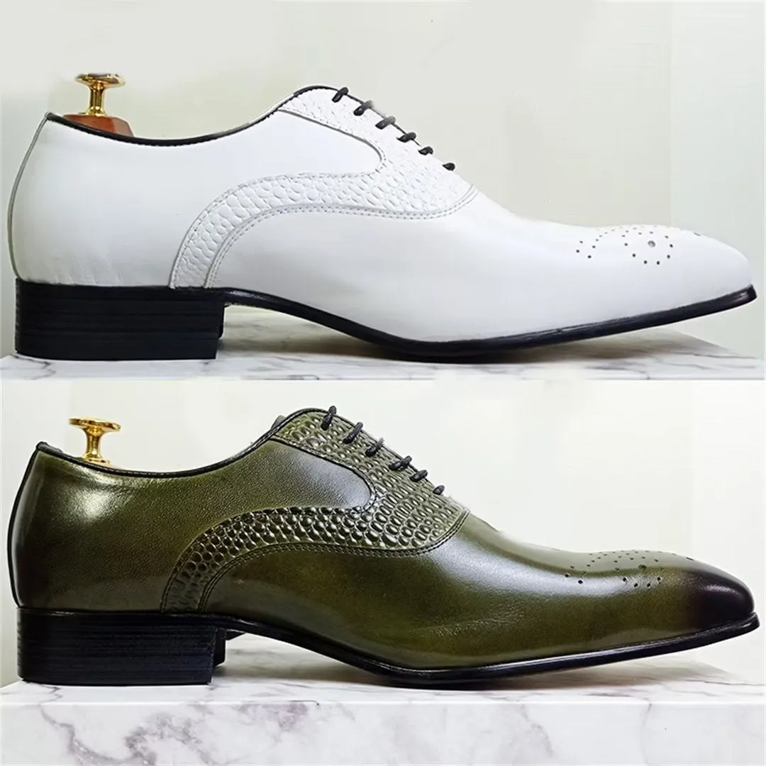 LeatherLux Pointed-Toe Genuine Elegance Dress Shoes 1