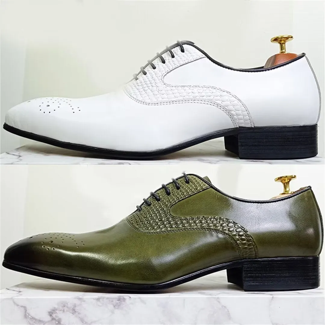 LeatherLux Pointed-Toe Genuine Elegance Dress Shoes 1