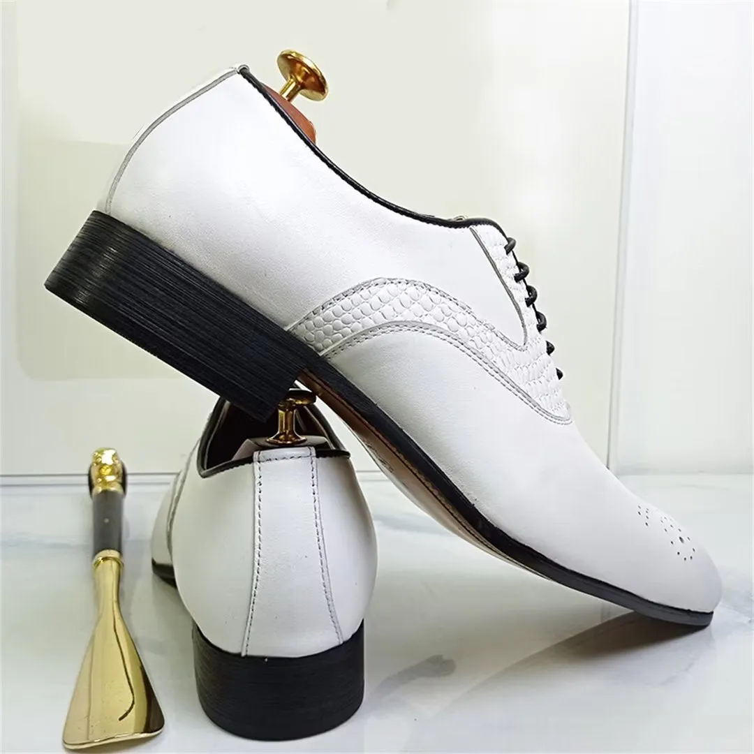 LeatherLux Pointed-Toe Genuine Elegance Dress Shoes 1