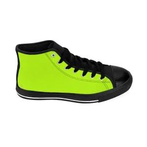 Light Green Men's High Tops, Solid Color Print Premium High-top Fashion Sneakers Casual Shoes