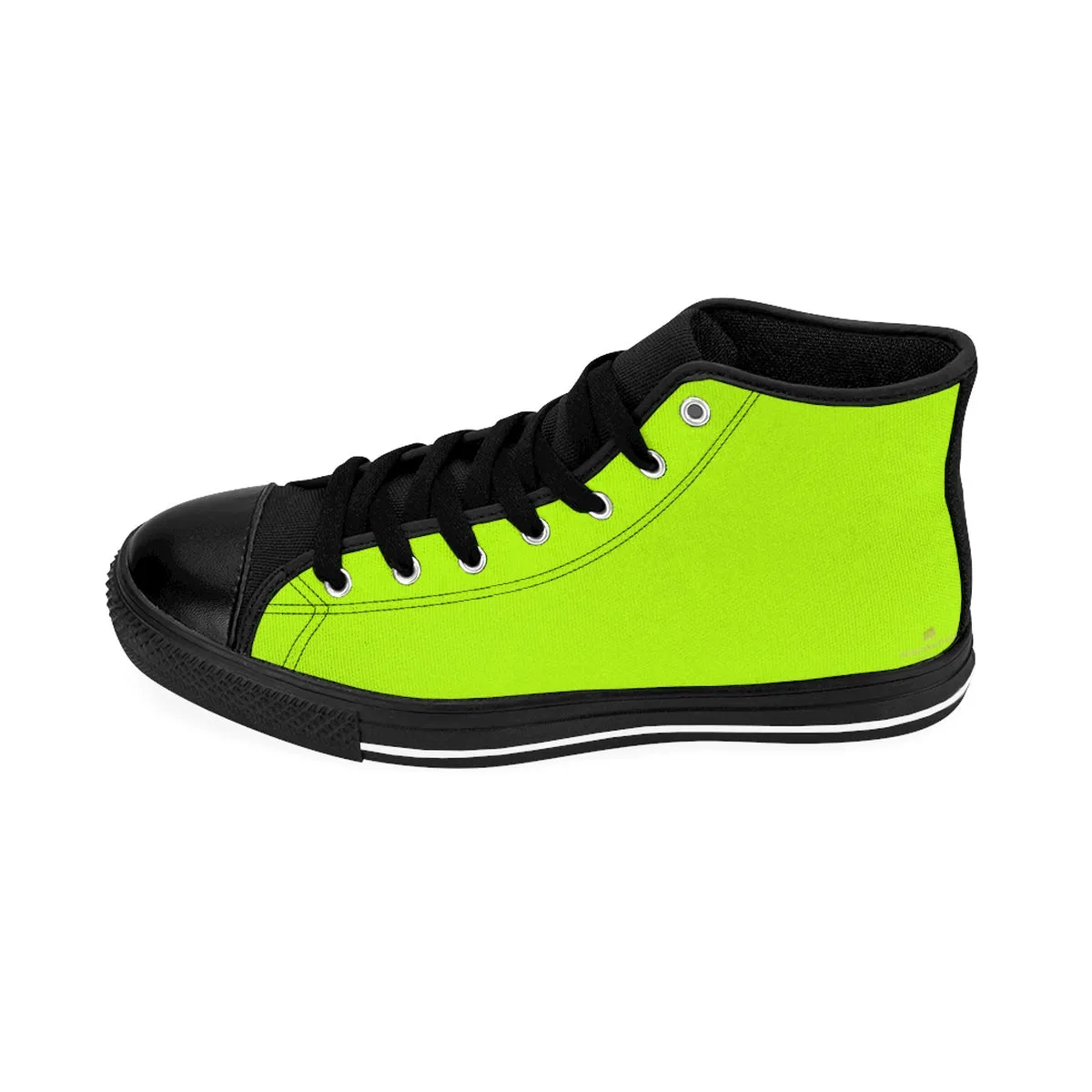 Light Green Men's High Tops, Solid Color Print Premium High-top Fashion Sneakers Casual Shoes