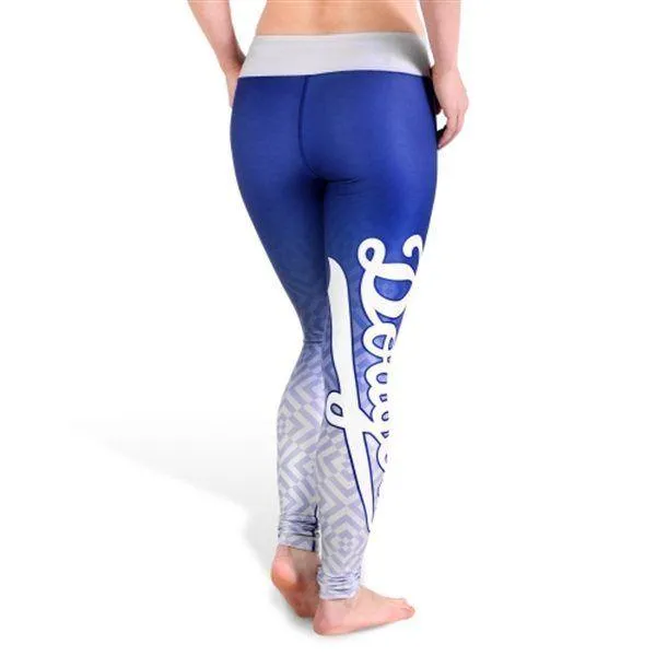 Los Angeles Dodgers FC Women Blue Gray Workout Performance Leggings