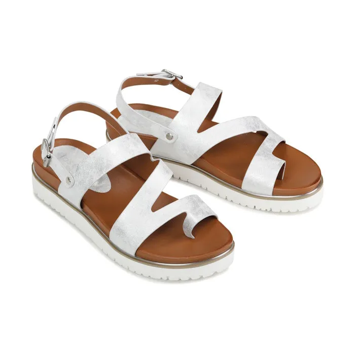 Los Cabos Carra Sandal With Back Strap Silver