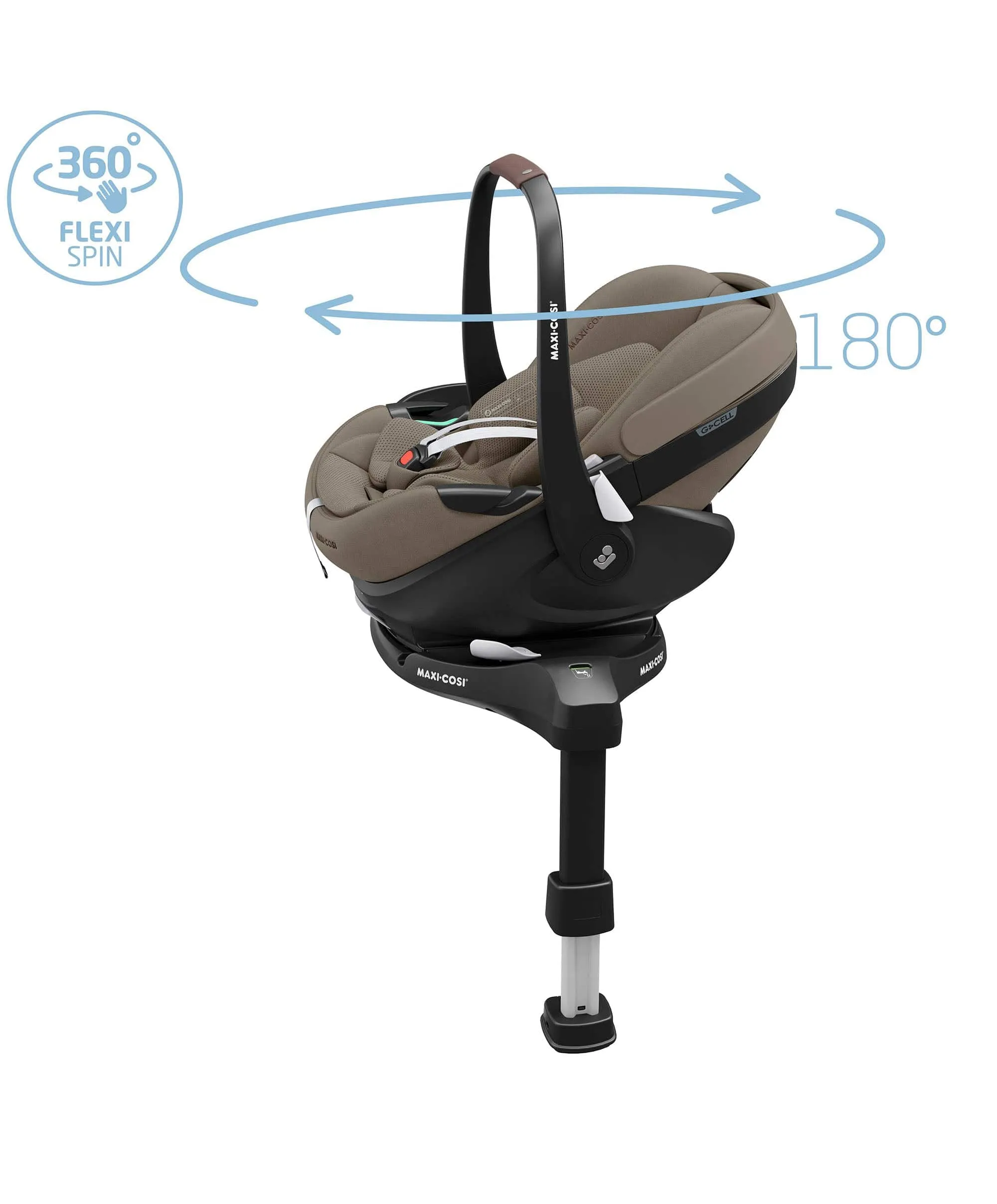 Maxi Cosi Fame Premium Pushchair Bundle with Pebble 360 Pro 2 Car Seat & Base – Truffle with Black Wheels