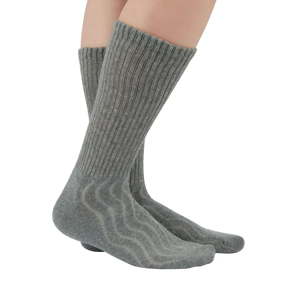 MD Cotton Non-Binding Crew Dress Socks with Cushion Sole (2 Pairs)