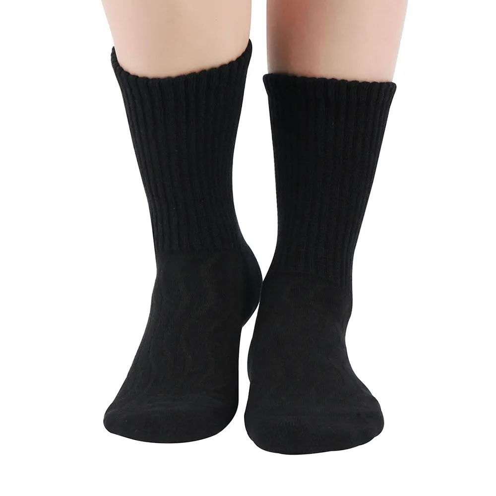 MD Cotton Non-Binding Crew Dress Socks with Cushion Sole (2 Pairs)