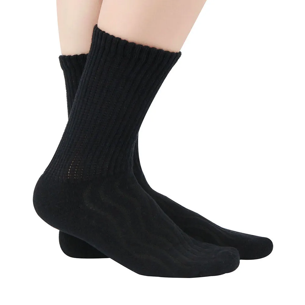 MD Cotton Non-Binding Crew Dress Socks with Cushion Sole (2 Pairs)