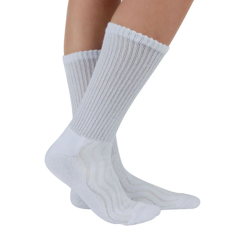 MD Cotton Non-Binding Crew Dress Socks with Cushion Sole (2 Pairs)