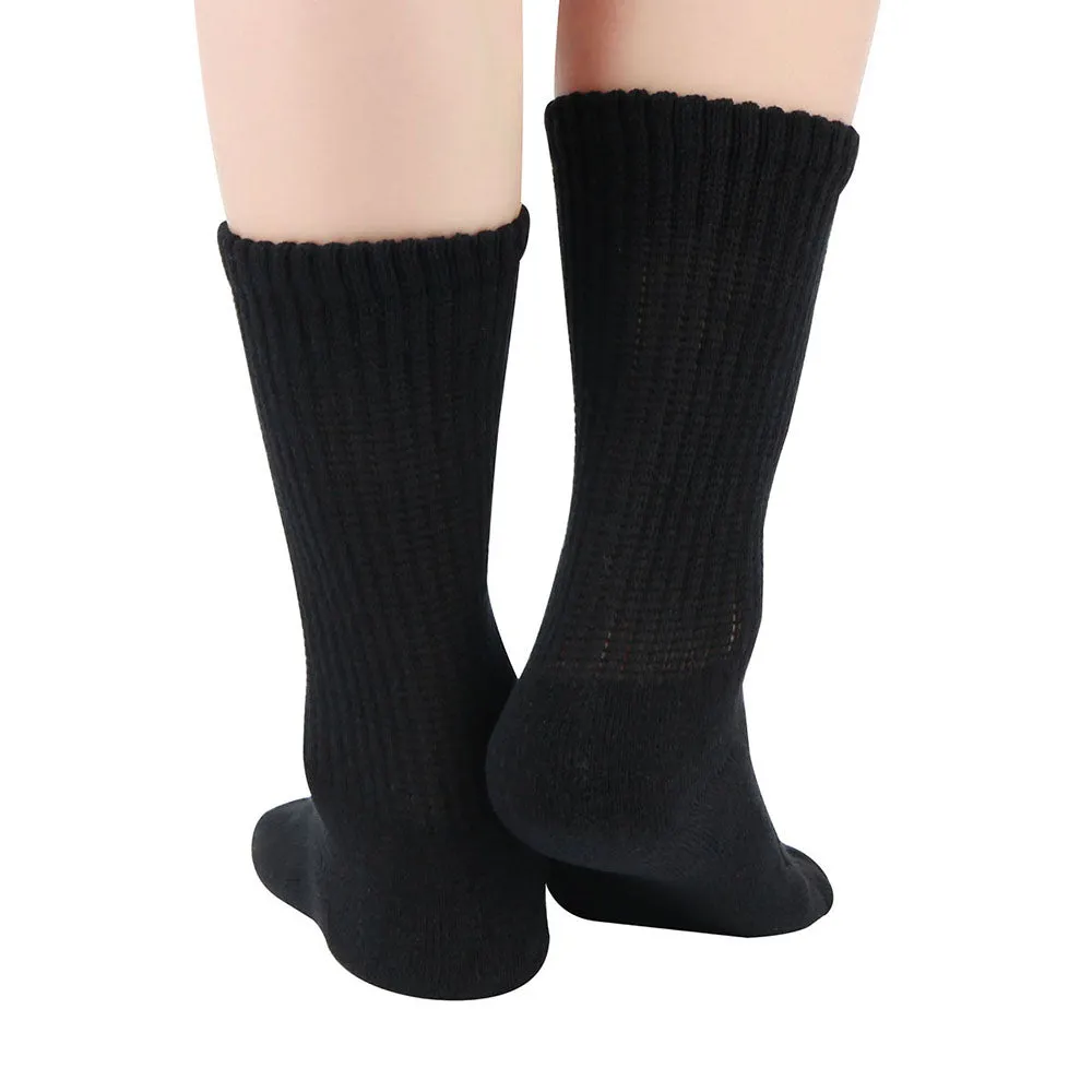 MD Cotton Non-Binding Crew Dress Socks with Cushion Sole (2 Pairs)