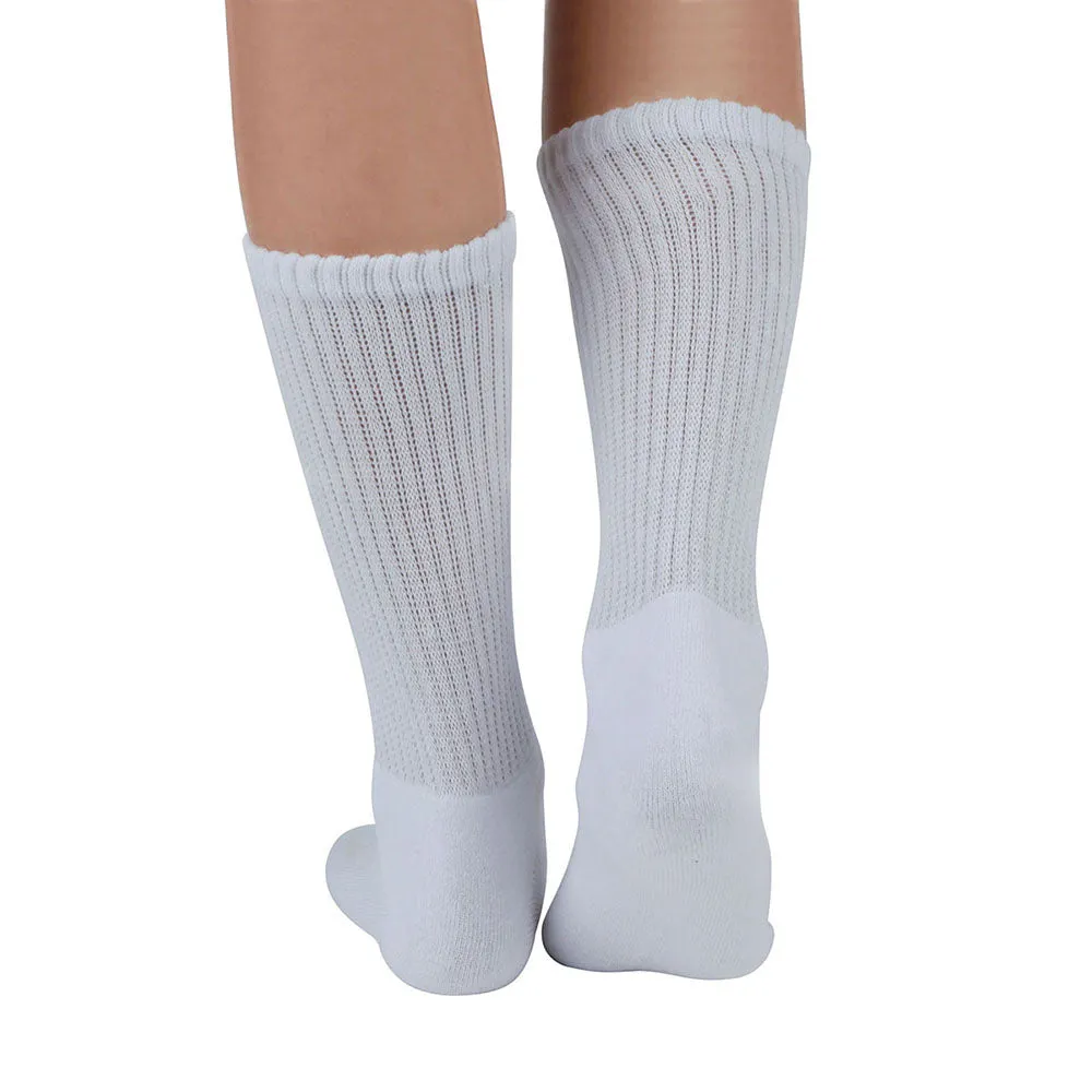 MD Cotton Non-Binding Crew Dress Socks with Cushion Sole (2 Pairs)