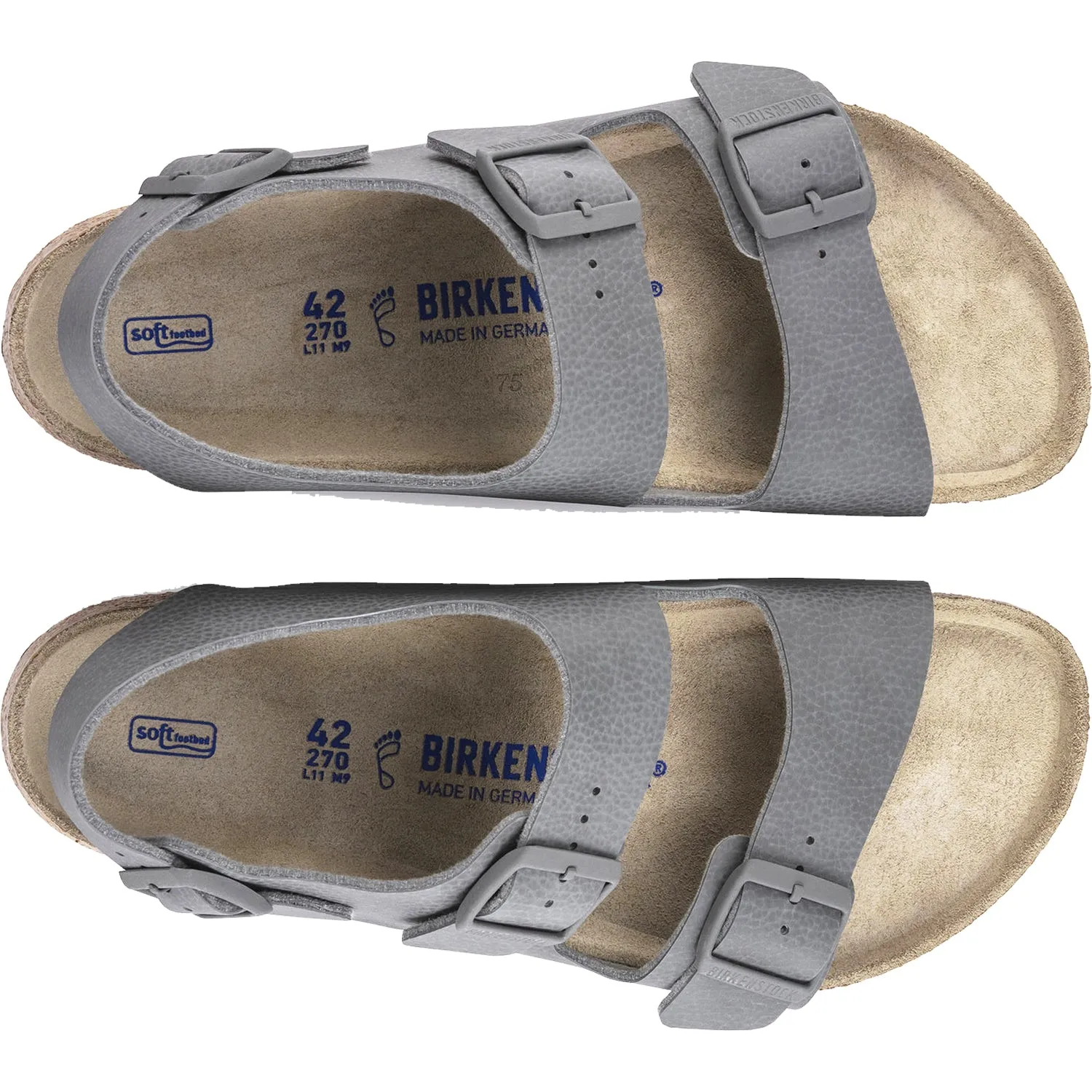 Men's Birkenstock Milano Soft Footbed Desert Soil Grey Birko-Flor