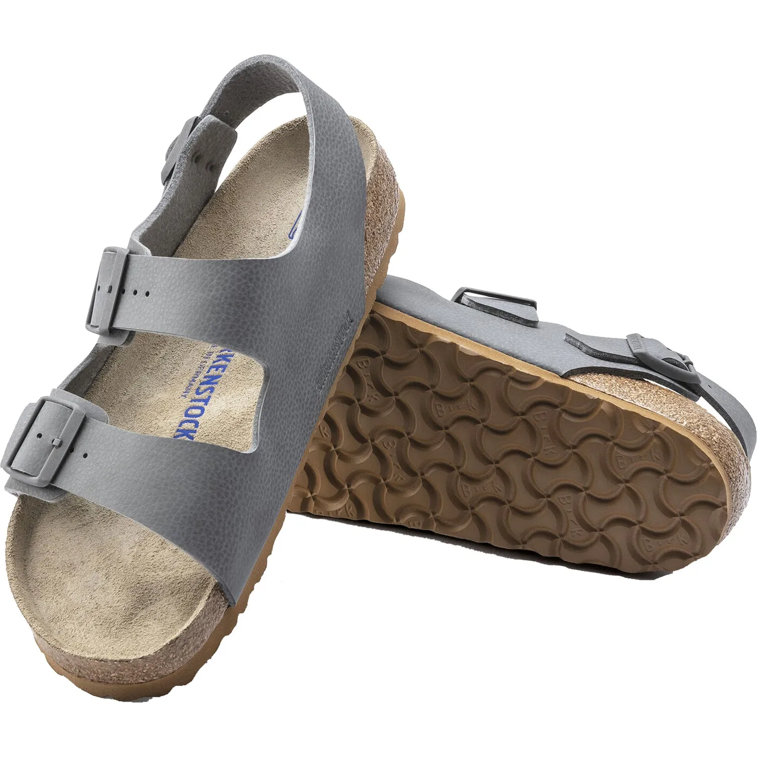 Men's Birkenstock Milano Soft Footbed Desert Soil Grey Birko-Flor