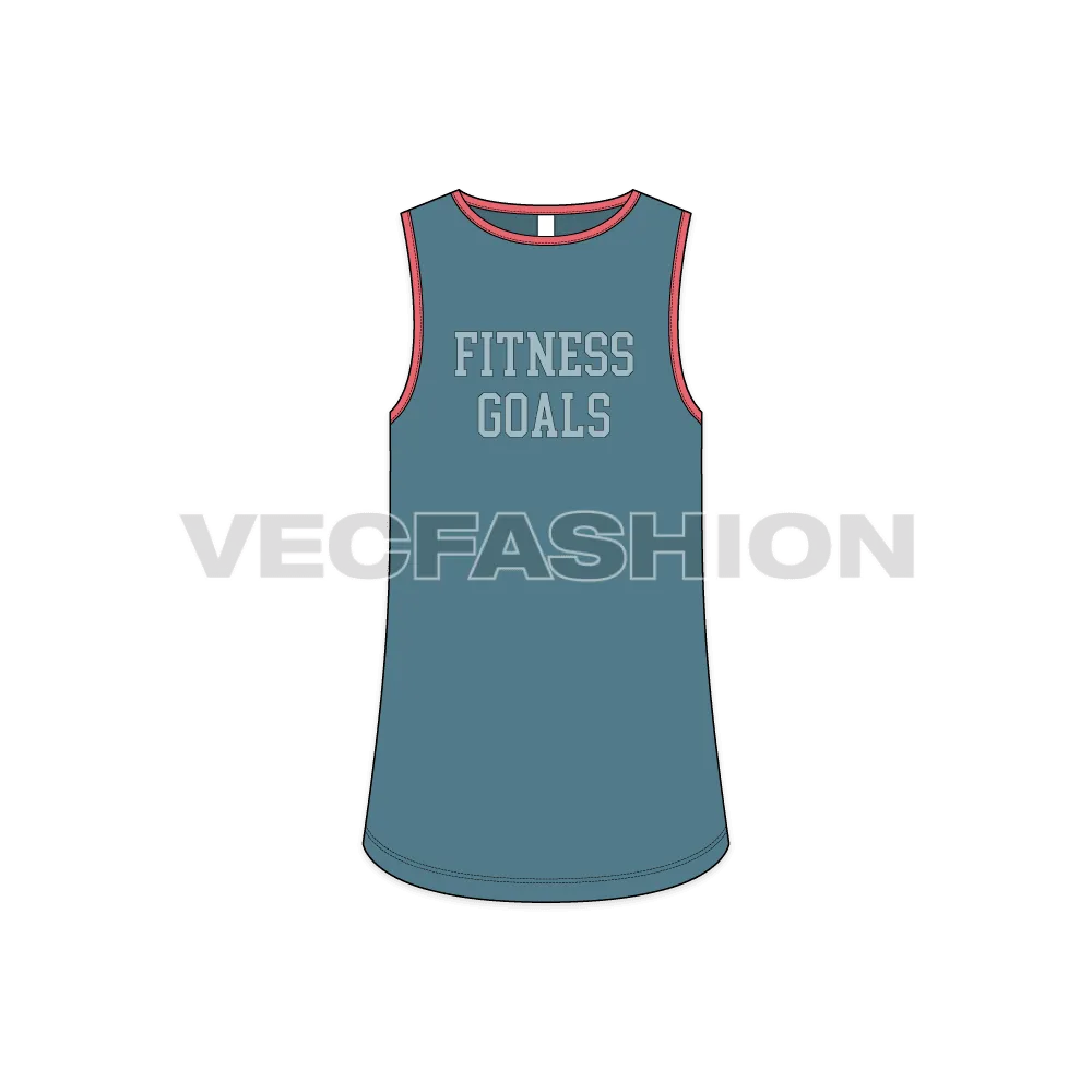 Mens Curved Hem Gym Tank