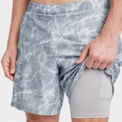 Men's Printed Any Sport Shorts - All in Motion Light Gray L